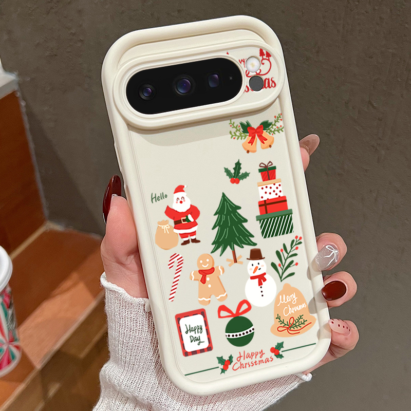Google Pixel 9 - Мягкий чехол из ТПУ с рождественским
